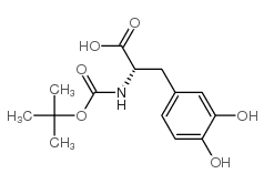 N-叔丁氧羰基-3,4-二羟基-L-苯丙氨酸 结构式