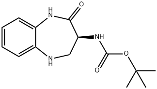 (S)-叔丁基(2-氧代-2,3,4,5-四氢-1H-苯并[b][1,4]二氮杂-3-基)氨基甲酸酯 结构式