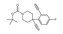 1-BOC-4-氰基-4-(4-氟-2-氰基苯基)-哌啶 结构式