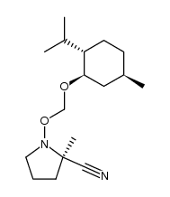 2-Pyrrolidinecarbonitrile, 2-methyl-1-[[[5-methyl-2-(1-methylethyl)cyclohexyl]oxy]methoxy]-, [1R-[1α(R*),2β,5α]]- 结构式