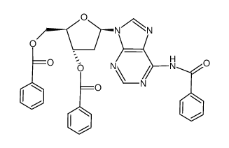 N-苯甲酰基-3',5'-二-O-苯甲酰基-2'-脱氧腺苷 结构式