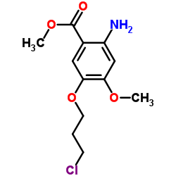 2-氨基-5-(3-氯丙氧基)-4-甲氧基苯甲酸甲酯 结构式