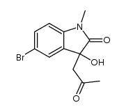 5-溴-3-羟基-1-甲基-3-(2-氧代丙基)吲哚-2-酮 结构式