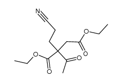 2-乙酰基-2-(2-氰乙基)琥珀酸二乙酯 结构式