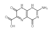 2-氨基-4,7-二氧代-1,8-二氢蝶啶-6-羧酸 结构式