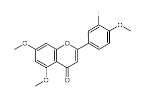2-(3-碘-4-甲氧基苯基)-5,7-二甲氧基-4H-苯并吡喃-4-酮 结构式