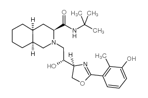 (3S,4aS,8aS)-2-[(2R)-2-[(4S)-2-[3-羟基-2-甲基苯基]-4,5-二氢恶唑-4-基]-2-羟乙基]十氢异喹啉-3-甲酸叔丁酰胺 结构式