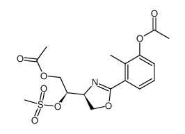 (2R)-1-乙酰氧基-2-((4S)-2-(3-乙酰氧基-2-甲基苯基)-4,5-二氢恶唑-4-基)-2-甲磺酰氧基乙烷 结构式