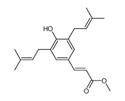 (2E)-3-[4-羟基-3,5-双(3-甲基-2-丁烯-1-基)苯基]-2-丙烯酸甲酯 结构式