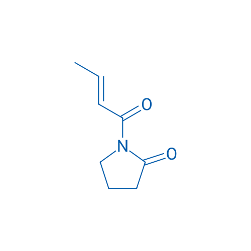 1-[(E)-2-丁烯酰基]-2-吡咯烷酮 结构式