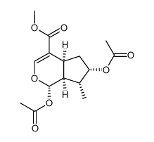 Cyclopenta[c]pyran-4-carboxylic acid, 1,6-bis(acetyloxy)-1,4a,5,6,7,7a-hexahydro-7-methyl-, methyl ester, [1R-(1α,4aα,6α,7α,7aα)]- (9CI) 结构式