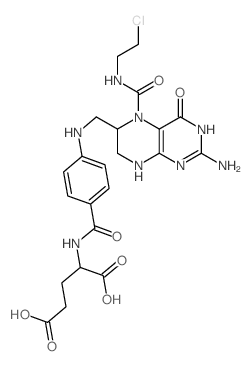 2-[[4-[[2-氨基-5-(2-氯乙基氨基甲酰基)-4-氧代-1,6,7,8-四氢蝶啶-6-基]甲基氨基]苯甲酰基]氨基]戊二酸 结构式