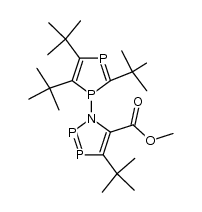 1H-1,2,3-Azadiphosphole-5-carboxylic acid, 4-(1,1-dimethylethyl)-1-[2,4,5-tris(1,1-dimethylethyl)-1H-1,3-diphosphol-1-yl]-, methyl ester 结构式