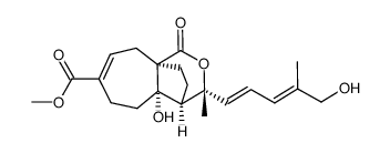 1H-4,9a-乙撑环庚并[c]吡喃-7-羧酸, 3,4,4a,5,6,9-六氢-4a-羟基-3-[(1E,3E)-5-羟基-4-甲基-1,3-戊二烯-1-基]-3-甲基-1-氧代-, 甲酯, (3R,4R,4aS,9aR)- 结构式