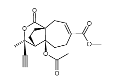 1H-4,9a-乙撑环庚并[c]吡喃-7-羧酸, 4a-(乙酰氧基)-3-乙炔基-3,4,4a,5,6,9-六氢-3-甲基-1-氧代-, 甲酯, (3S,4S,4aS,9aR)- 结构式
