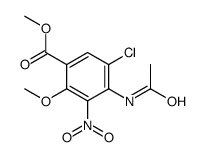 4-乙酰氨基-5-氯-2-甲氧基-3-硝基苯甲酸甲酯 结构式