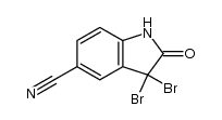 3,3-二溴-2-氧代吲哚啉-5-甲腈 结构式