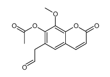 7-乙酰氧基-6-(甲酰甲基)-8-甲氧基香豆素 结构式