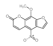 9-甲氧基-4-硝基呋喃并[3,2-g]色烯-7-酮 结构式