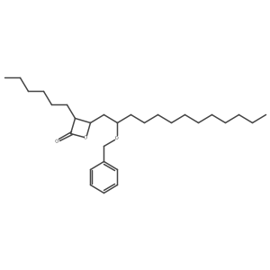 (3S,4S)-4-((S)-2-苄氧基十三烷基)-3-己基氧杂环丁-2-酮 结构式