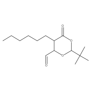 (2S,4R,5S)-2-叔丁基-5-己基-6-氧代-[1,3]二氧六环-4-甲醛 结构式