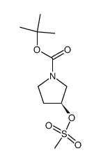 (S)-1-BOC-3-甲磺酰氧基吡咯烷 结构式