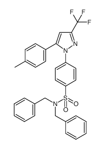 Benzenesulfonamide, 4-[5-(4-methylphenyl)-3-(trifluoromethyl)-1H-pyrazol-1-yl]-N,N-bis(phenylmethyl)- 结构式