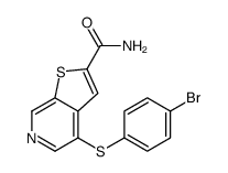 4-[(4-溴苯基)硫代]噻吩并[2,3-c]吡啶-2-甲酰胺 结构式