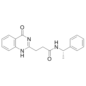 (S)-3-(4-氧代-3,4-二氢喹唑啉-2-基)-N-(1-苯乙基)丙酰胺 结构式