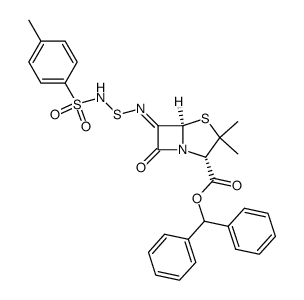 diphenylmethyl N-tosyl-S-aminosulfeniminopenicillanate 结构式