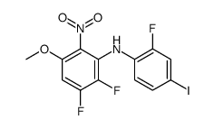 2,3-二氟-N-(2-氟-4-碘苯基)-5-甲氧基-6-硝基苯胺 结构式