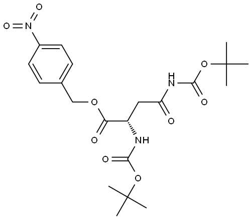 L-Asparagine, N,N2-bis[(1,1-dimethylethoxy)carbonyl]-, (4-nitrophenyl)methyl ester 结构式