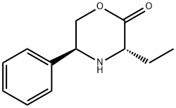 (3S,5S)-3-乙基-5-苯基吗啉-2-酮 结构式