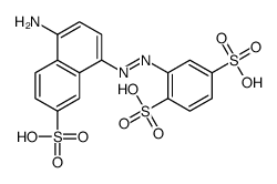 2-[(4-氨基-7-磺基萘-1-基)偶氮基]苯-1,4-二磺酸 结构式