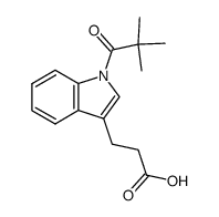 1H-Indole-3-propanoic acid, 1-(2,2-dimethyl-1-oxopropyl)- 结构式