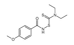 N-[[(二乙氨基)硫代甲基]硫代]-4-甲氧基苯甲酰胺 结构式