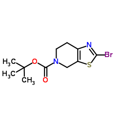 2-溴-6,7-二氢噻唑并[5,4-c]吡啶-5(4H)-羧酸叔丁酯 结构式