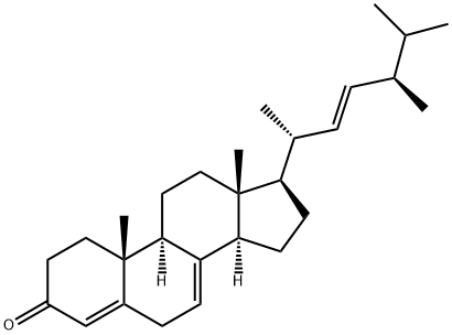 (22E)-麦角甾-4,7,22-三烯-3-酮 结构式