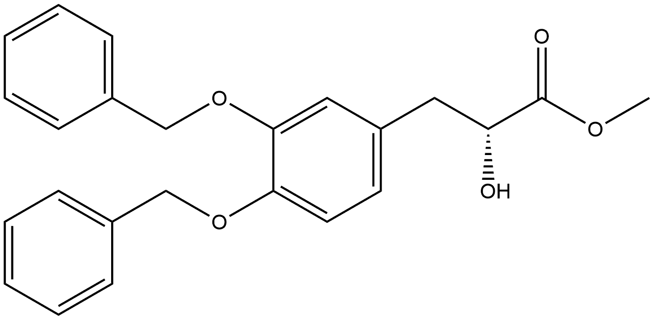 (R)-3-(3,4-二苄氧基苯基)-2-羟基丙酸甲酯 结构式