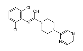 N-(2,6-二氯苯基)-4-吡嗪-2-基哌嗪-1-甲酰胺 结构式