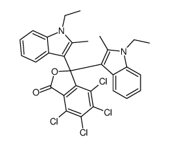 4,5,6,7-四氯-3,3-二(1-乙基-2-甲基-1H-吲哚-3-基)苯酞 结构式