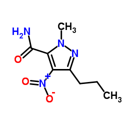1-甲基-4-硝基-3-丙基-(1H)-吡唑-5-甲酰胺 结构式