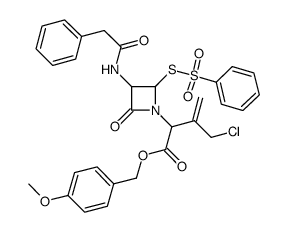 1-Azetidineacetic acid, α-[1-(chloromethyl)ethenyl]-2-oxo-3-[(2-phenylacetyl)amino]-4-[(phenylsulfonyl)thio]-, (4-methoxyphenyl)methyl ester 结构式