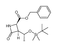 2-Azetidinecarboxylic acid, 3-[(1R)-1-[[(1,1-dimethylethyl)dimethylsilyl]oxy]ethyl]-4-oxo-, phenylmethyl ester, (2R,3S)- 结构式