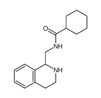 N-[(1,2,3,4-tetrahydro-1-isoquinolinyl)methyl]cyclohexanecarboxamide 结构式