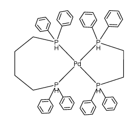 钯[1,4-丁二基双(二苯基膦)][1,2-乙二基双(二苯基膦)]配合物 结构式