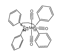四羰基[1,4-双(二苯基膦)丁烷]合钼(0) 结构式