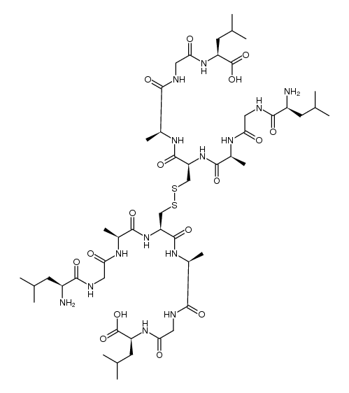 L-Leucine, L-leucylglycyl-L-alanyl-L-cysteinyl-L-alanylglycyl-, bimol. (4→4')-disulfide 结构式