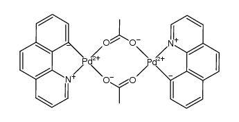二(μ-乙酸根)合二(苯并[h]喹啉-10-基)二钯 结构式