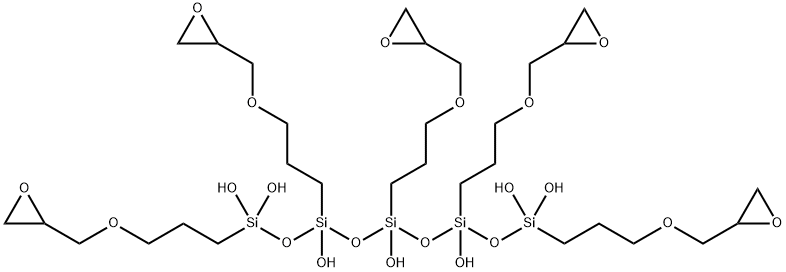 2,7,9,11,13,18-Hexaoxa-6,8,10,12,14-pentasilanonadecane-6,6,8,10,12,14,14-heptol, 1,19-di-2-oxiranyl-8,10,12-tris[3-(2-oxiranylmethoxy)propyl]- 结构式